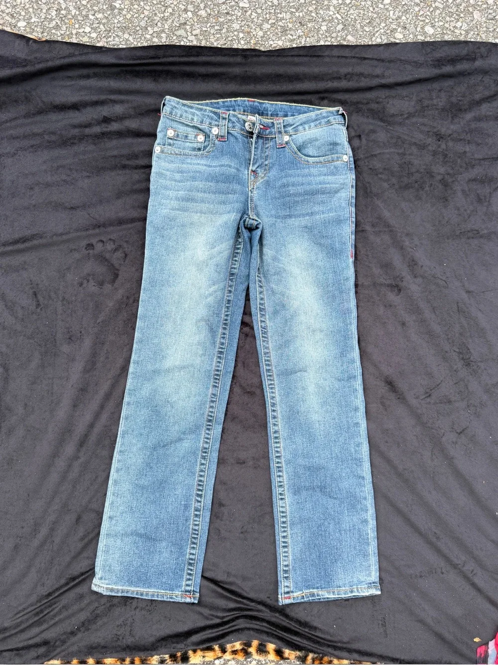 True Religion Women's Straight-Leg Jeans in Light Blue Denim